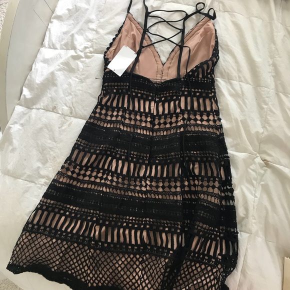 ASTR Crocheted Black Tank Dress W/ Slip - Picture 3 of 4